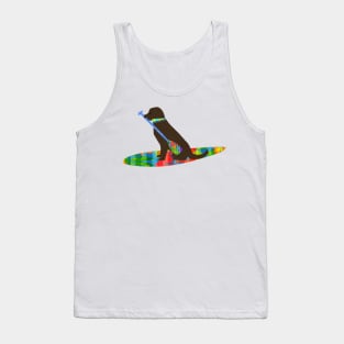 Colorful Stand Up Paddle Board Preppy Chocolate Lab Tank Top